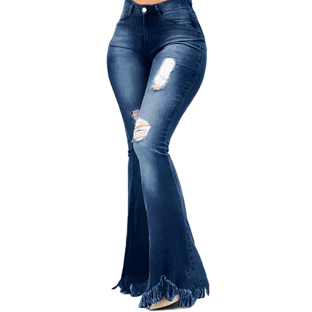 Tassel Ripped Skinny Full Length Vintage Denim Jean