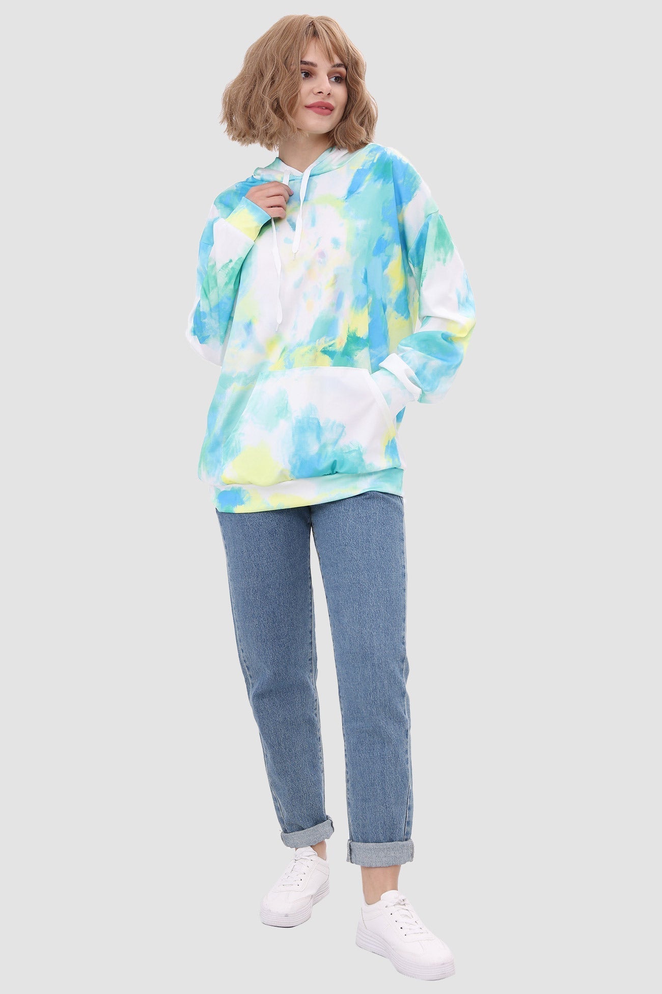 with Tie Hoodie Dye Drawstring