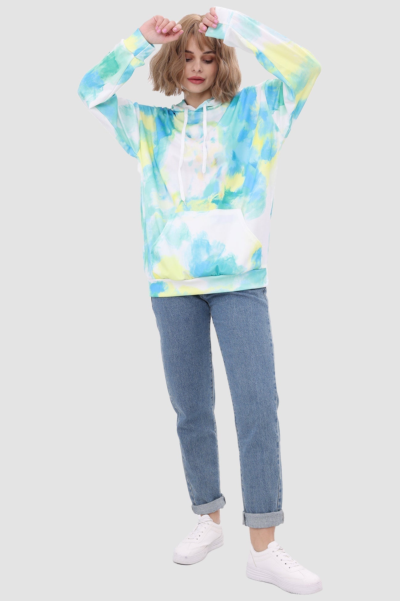 with Tie Hoodie Dye Drawstring