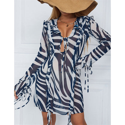 Beatrice Long Sleeve Hollow Out Sundress Mini Dress