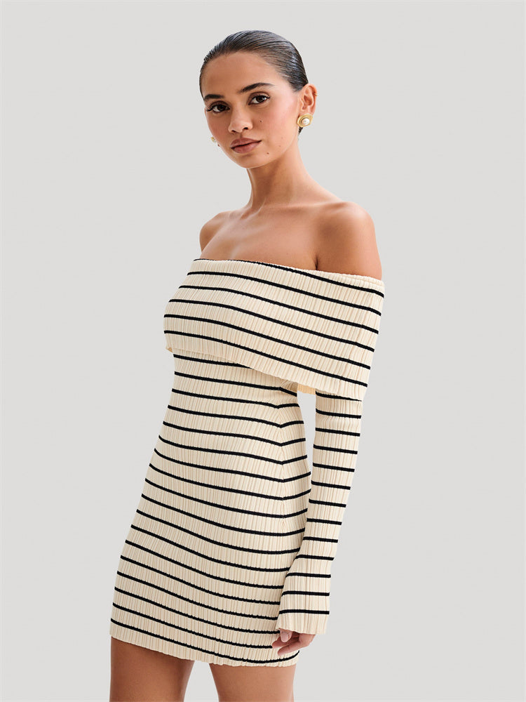 Carol Striped Knit Sweater Mini Dress