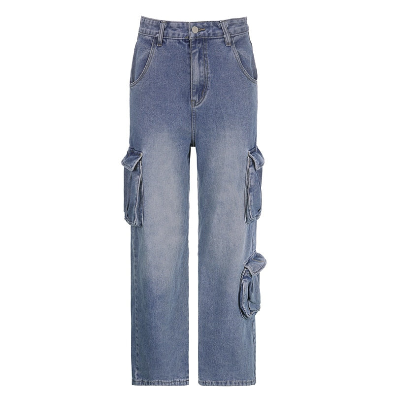 Wide Leg High Waist Straight Trousers Overalls