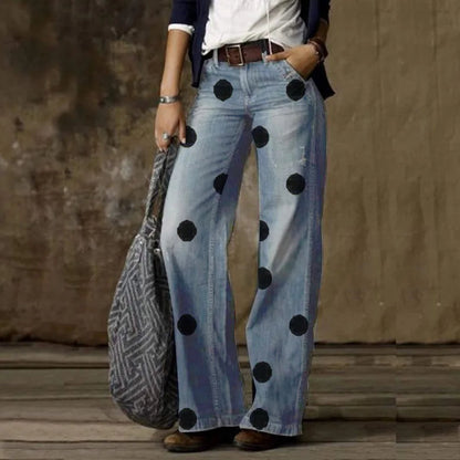 Vintage Style Loose Wide Leg Harajuku Streetwear Straight Denim Fashionable Jean