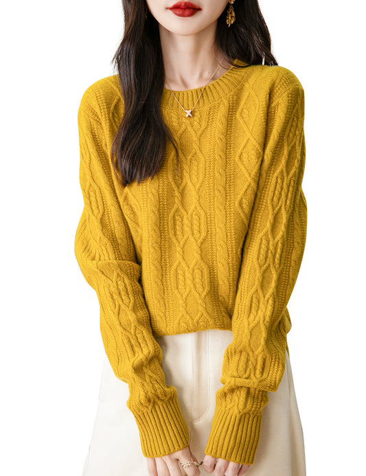 Cosybreezee - Candice Woman Vintage Soft Long Sleeve Knitted Sweater