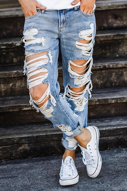 Straight Ripped Jeans