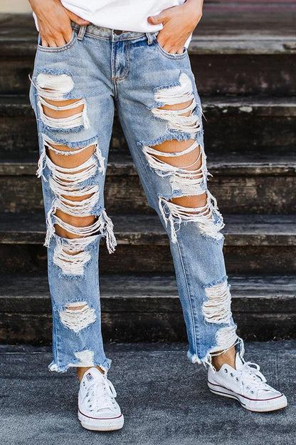 Straight Ripped Jeans