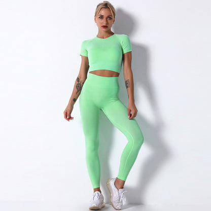 Women Seamless Sports Fitness  Tracksuit Running Leggings