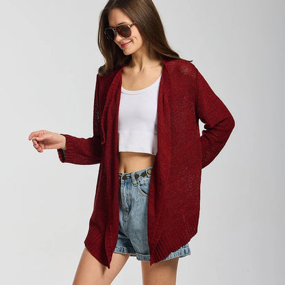 Summer Cozy Mesh Open Front Long Sleeve Comfortable Thin Fashionable Cardigan Sweater