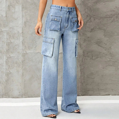 Y2K Korean Wide Leg Stretchy Denim Jeans