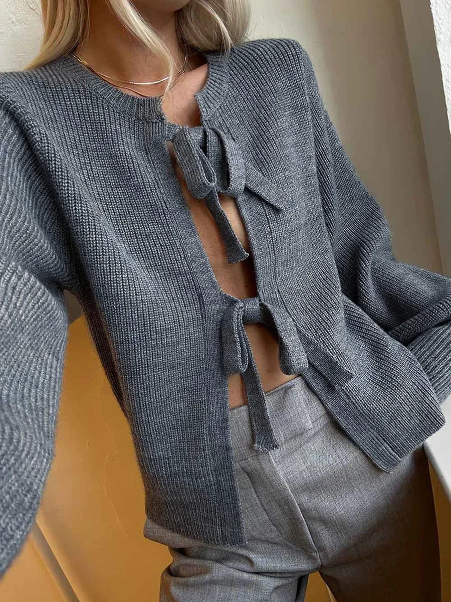 Tie Front Knit Autumn Cardigan