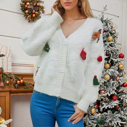 Three Decoration Lace Detail Cardigan