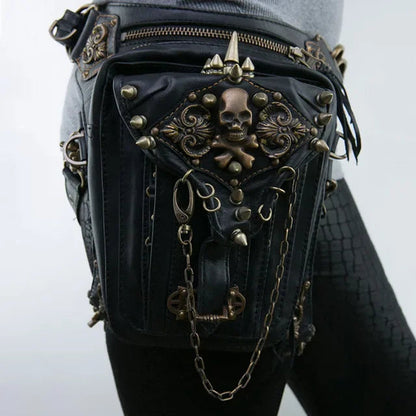 Steam Punk Gothic Waist Leg Hip Belt Mobile Phone Messenger Fanny Bag