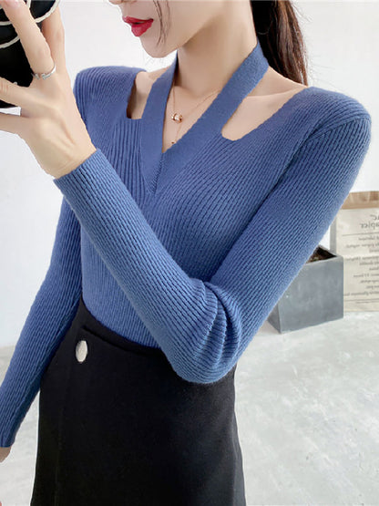 Cosybreezee - Alexa V-Neck Halter Woman Sweater