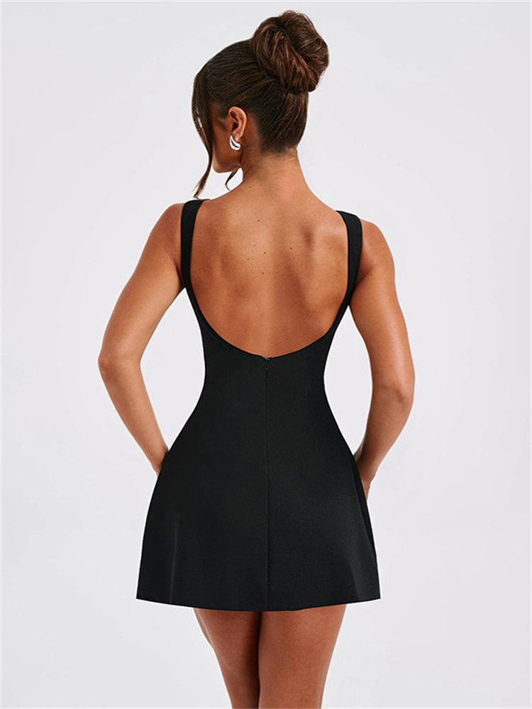 Sylvia Backless Slim Mini Dress