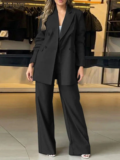 Blazer Wide Leg Pant Loose Matching OverSuit