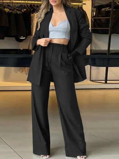 Blazer Wide Leg Pant Loose Matching OverSuit