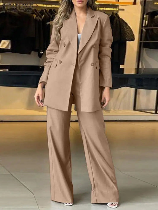 Blazer Wide Leg Pant Loose Matching OverSuit