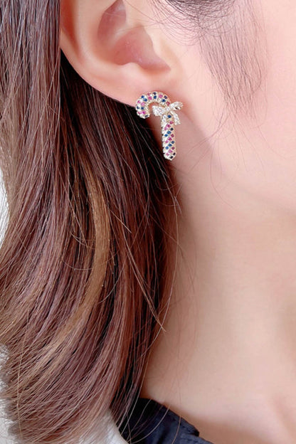 with Earrings Cane Bow Zircon