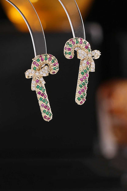 with Earrings Cane Bow Zircon