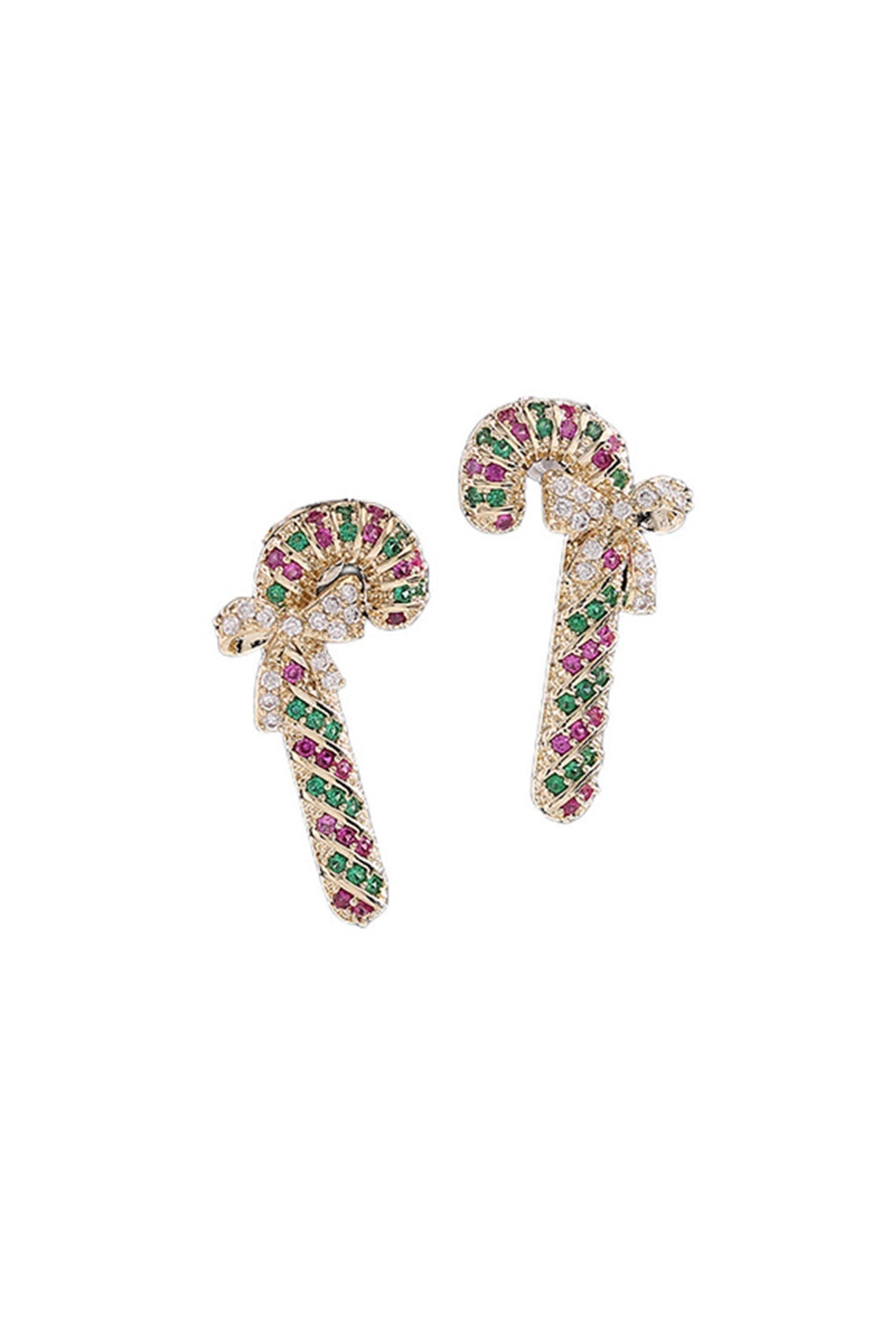 with Earrings Cane Bow Zircon