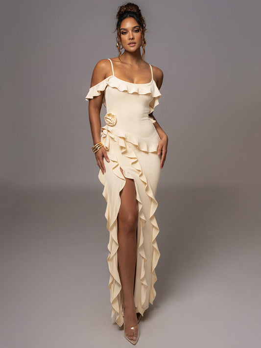 Tanya Ruffle Sexy Maxi Dress