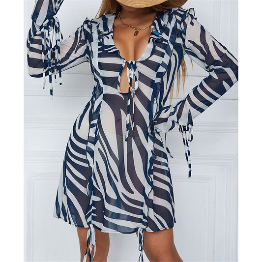 Beatrice Long Sleeve Hollow Out Sundress Mini Dress