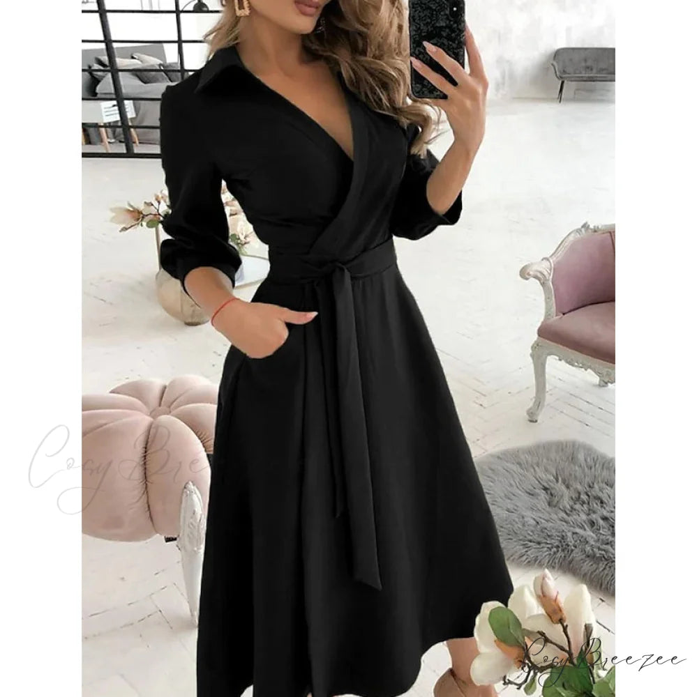 A Line Dress for Women Black / S