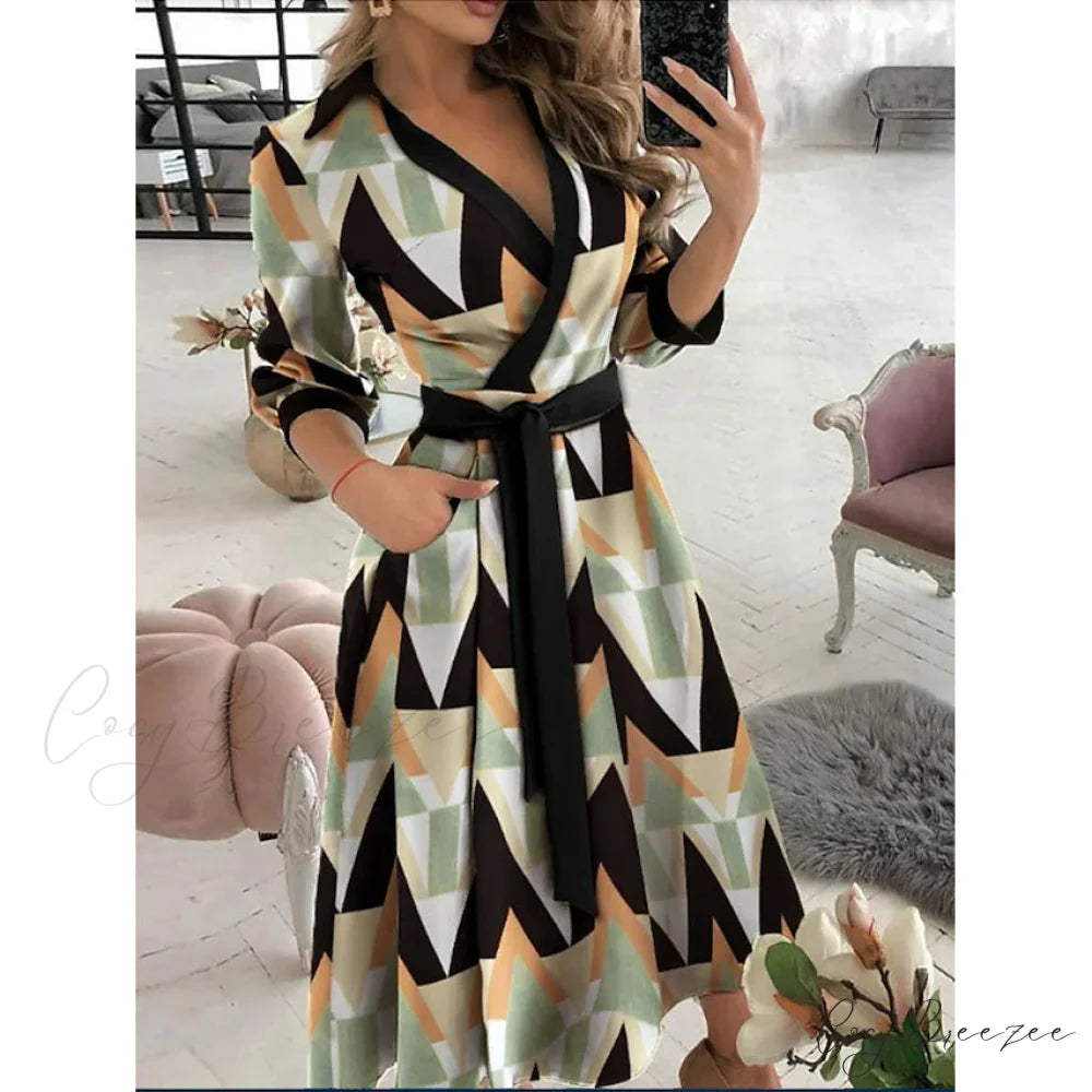 A Line Dress for Women Diamond Printing / S