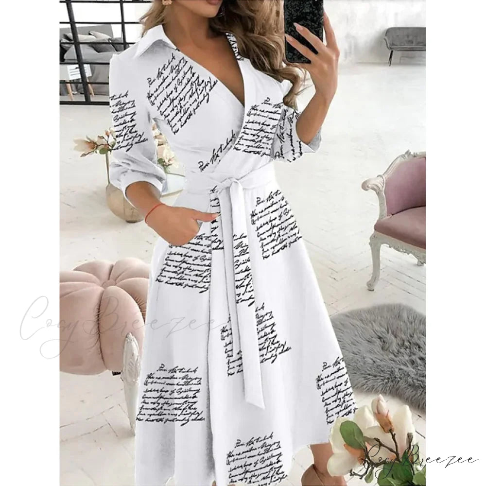 A Line Dress for Women Letter Printing / S