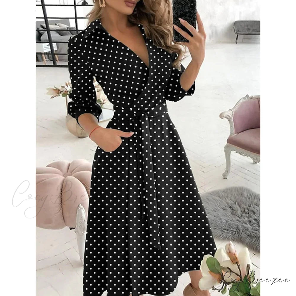 A Line Dress for Women Small Dots / S