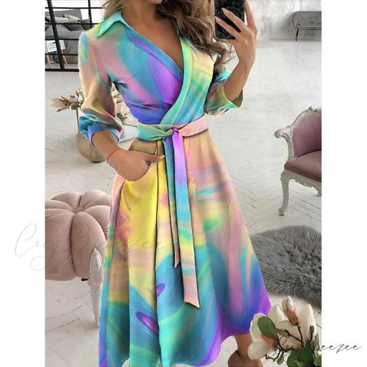 A Line Dress for Women Tie Dye / S