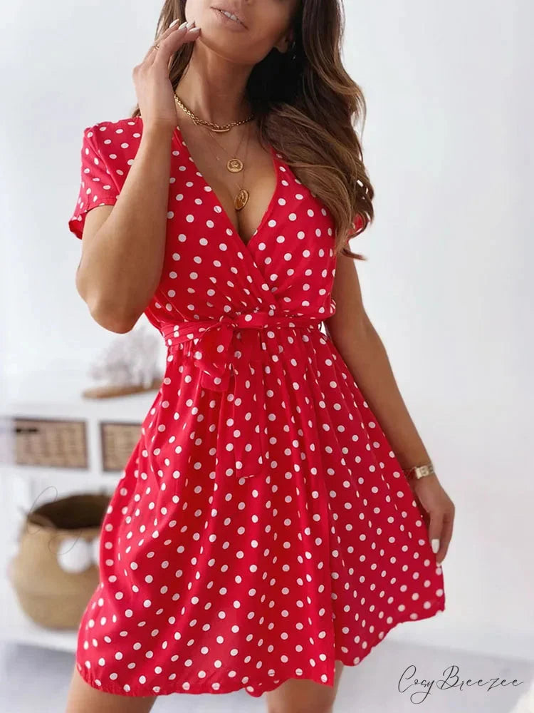A-Line Mini Party Casual Bohemian Beach Short Boho Dress