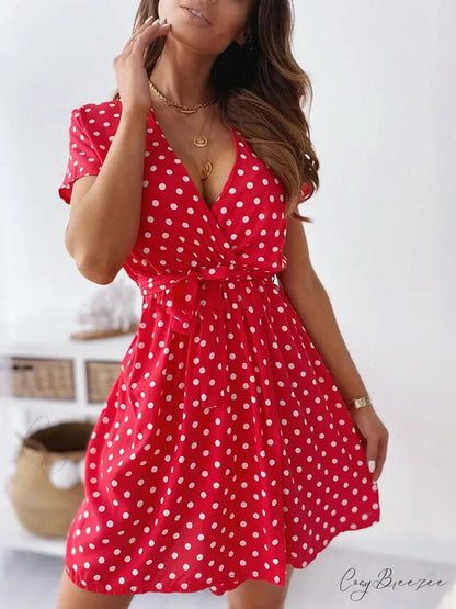 A-Line Mini Party Casual Bohemian Beach Short Boho Dress