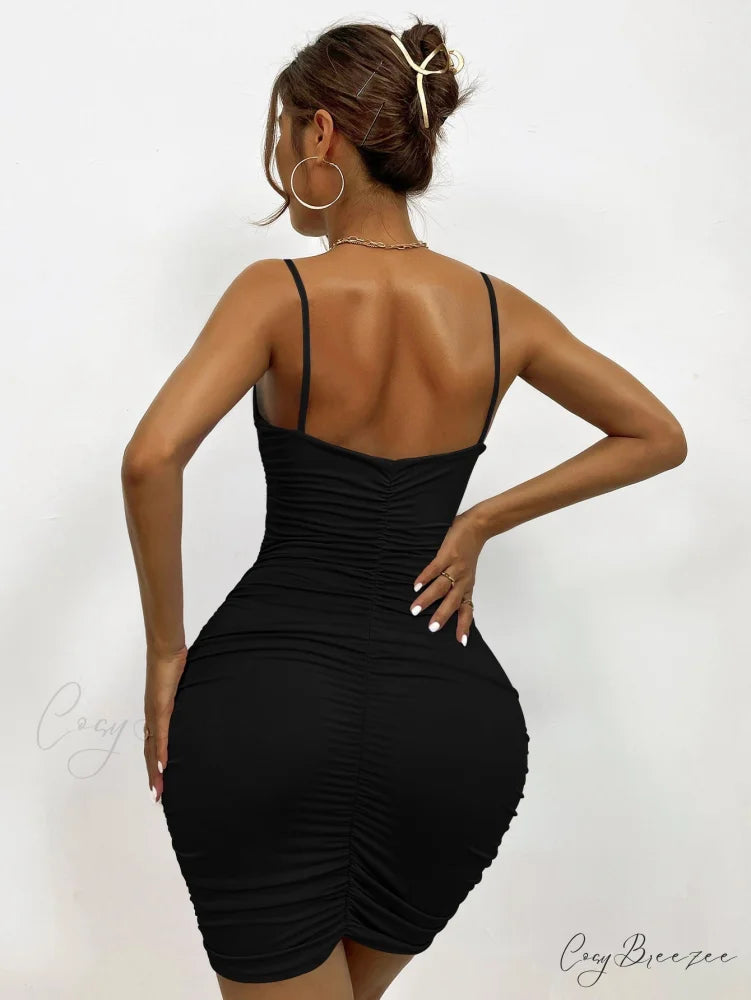 A Stylish Choice Charming Ruched Mini Dress