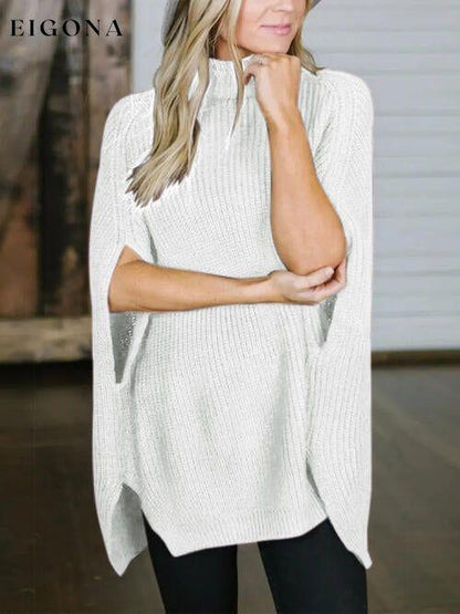 Cosybreezee - Turtleneck Slit Sleeveless Sweater