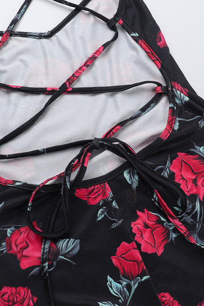 Square Neck Floral Cami Party Dress