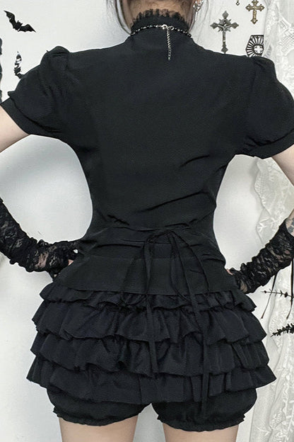 Lace Hollow Slim Gothic Blouse