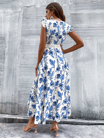 Sally Summer Casual Floral Print Midi Dress