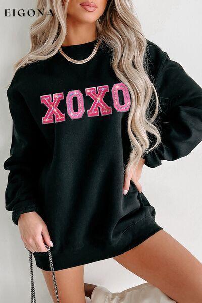 Cosybreezee - XOXO Round Neck Long Sleeve Sweatshirt