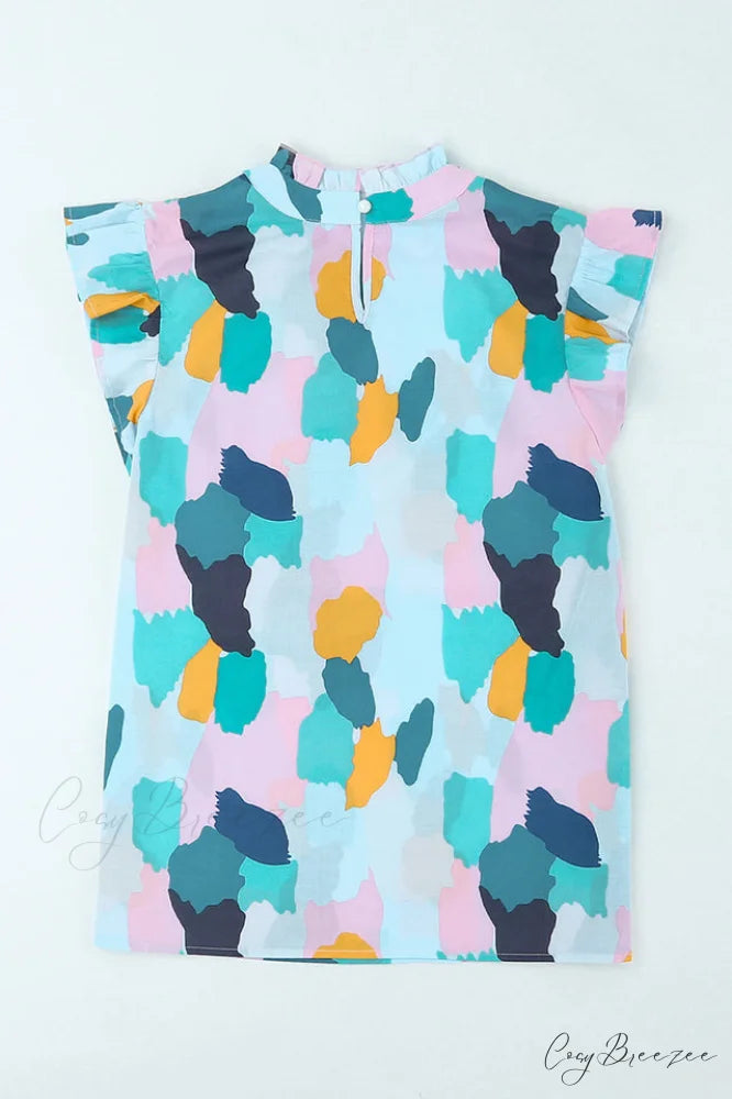 Abstract Elegant Print Top