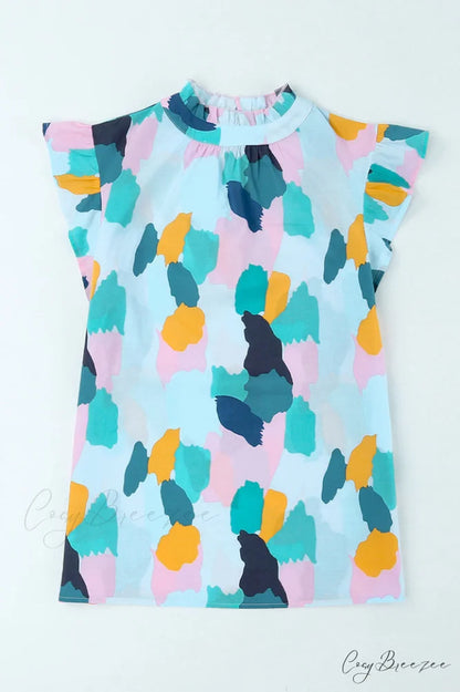 Abstract Elegant Print Top