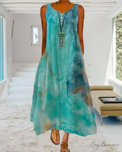 Abstract Print Maxi Dress