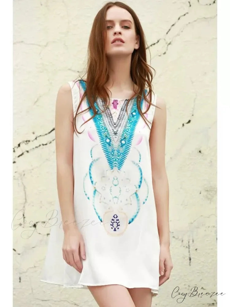 Abstract Print Mini Dress
