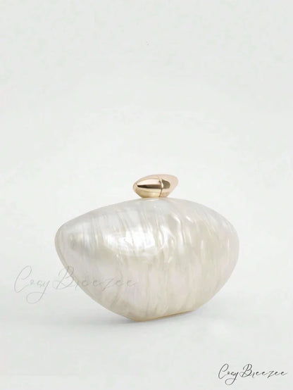 Acrylic Egg Shaped Designer Evening Party Handbag Pearl Shell Purse clutchbag-250126