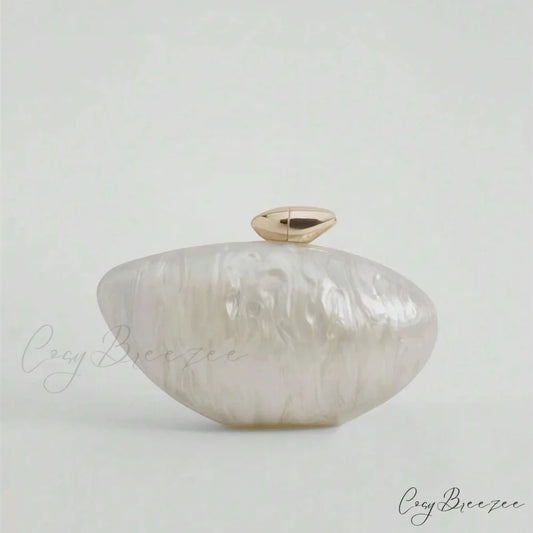 Acrylic Egg Shaped Designer Evening Party Handbag Pearl Shell Purse clutchbag-250126