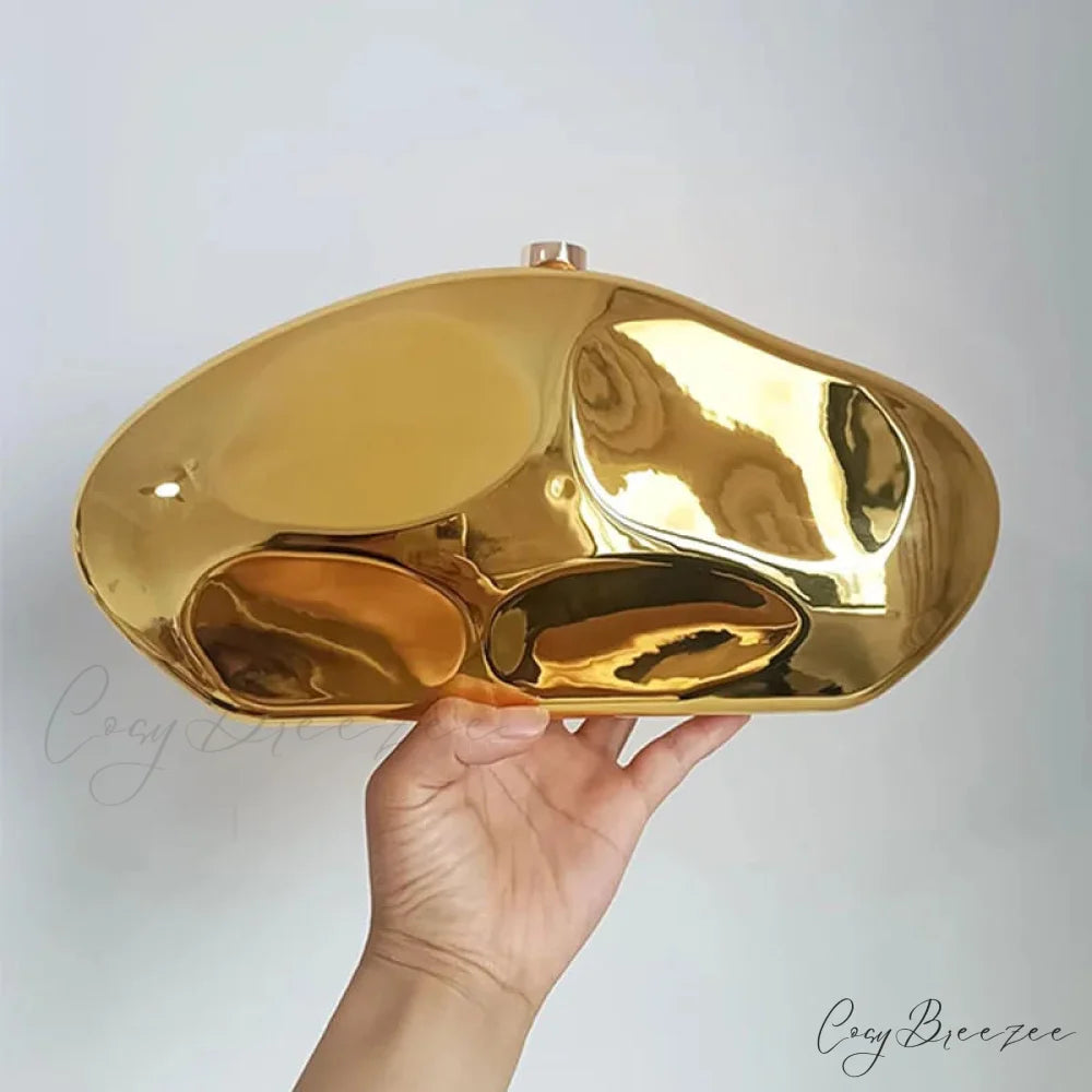 Acrylic Geometric Evening Clutch Gold wristlet-250126