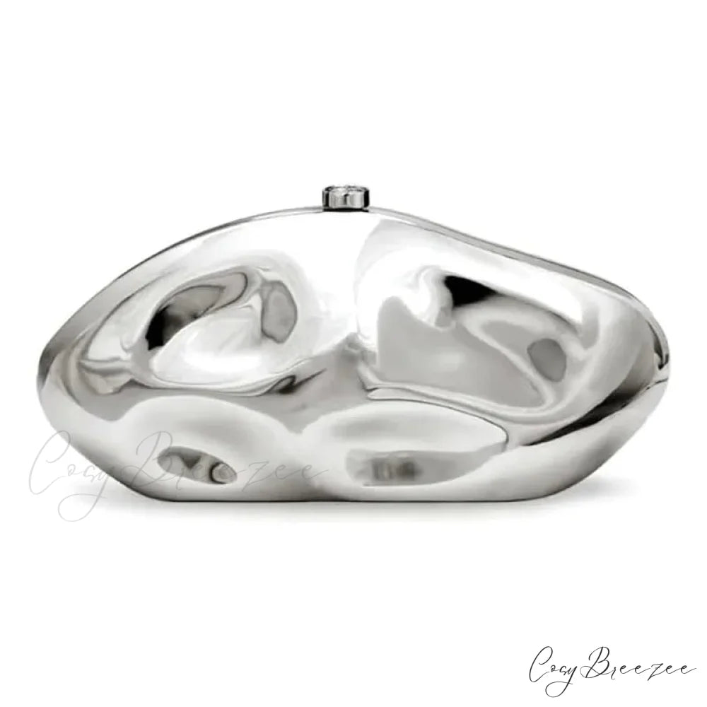 Acrylic Geometric Evening Clutch silver wristlet-250126