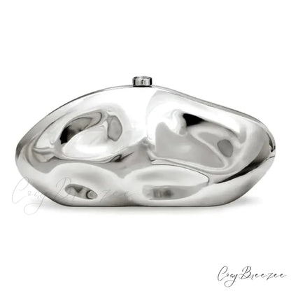 Acrylic Geometric Evening Clutch silver wristlet-250126