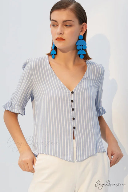 Acrylic Geometric Stylish Long Earrings Blue