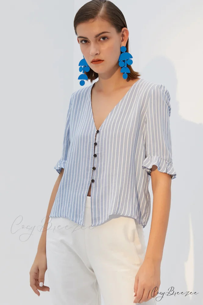 Acrylic Geometric Stylish Long Earrings Blue